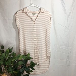 Pink and White Striped Top